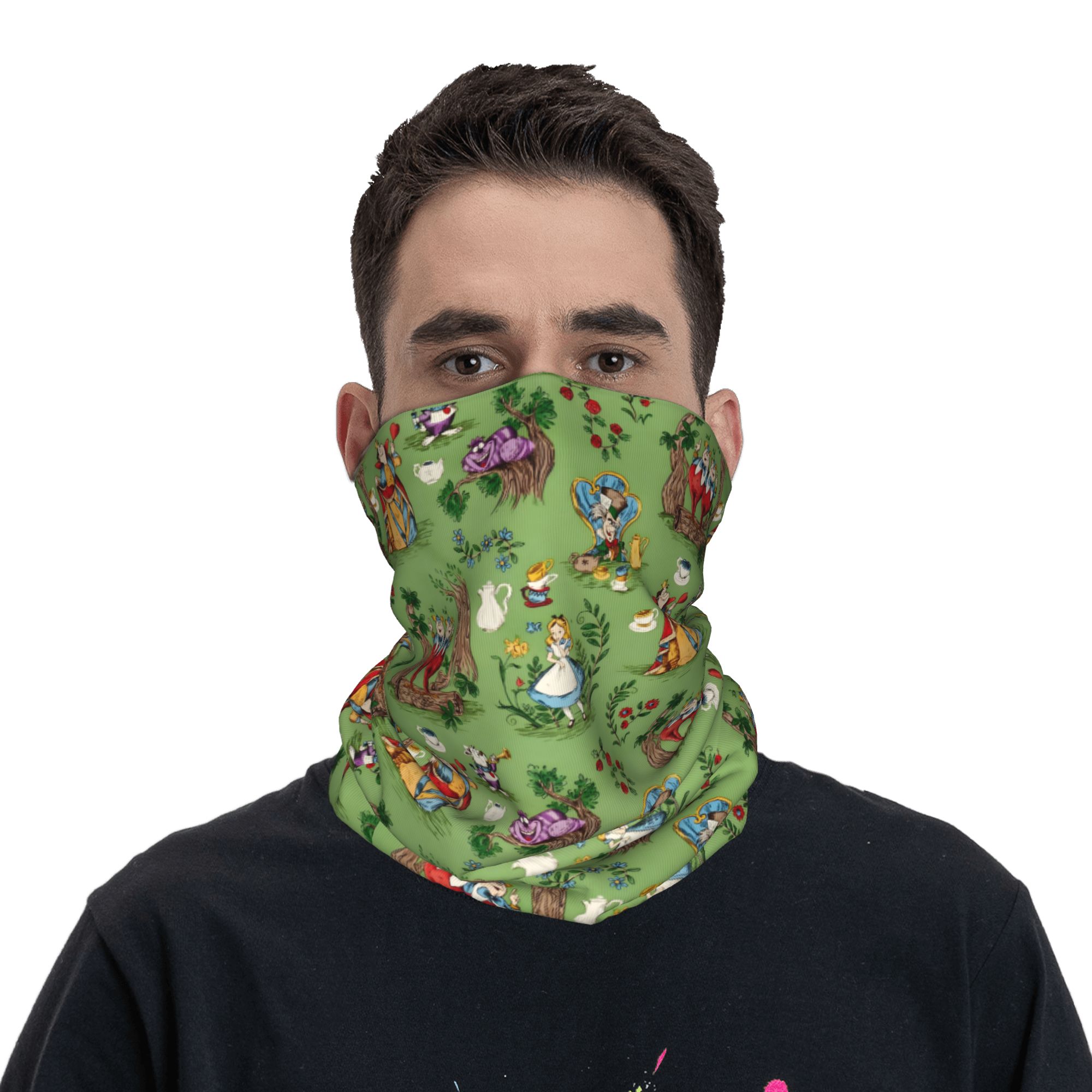 Custom A-Alice in W-Wonderland - Neck Gaiter Fleece บทวิจารณ์และราคา