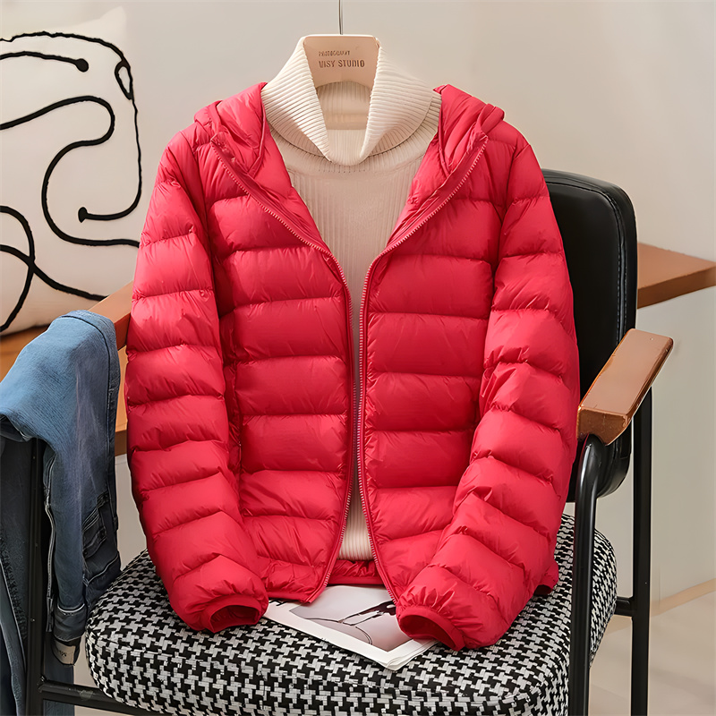 Plus Size Women Hooded Korean  - Down Jacket Packable บทวิจารณ์และราคา