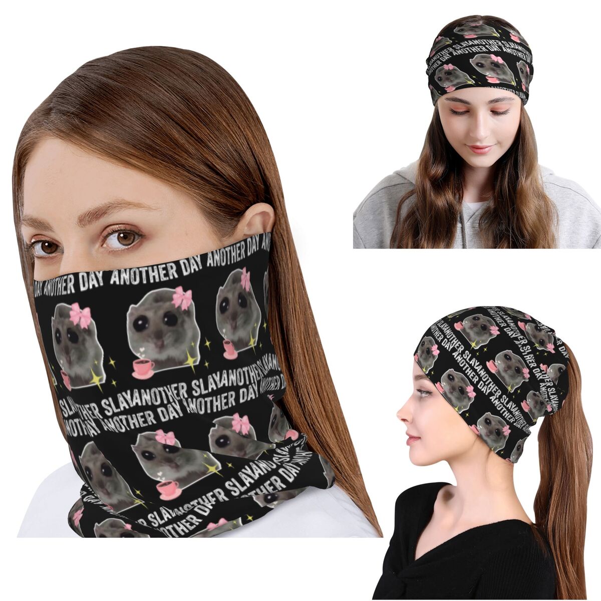 Sad Hamster Another Day Anothe - Knit Beanie Hat Warm บทวิจารณ์และราคา