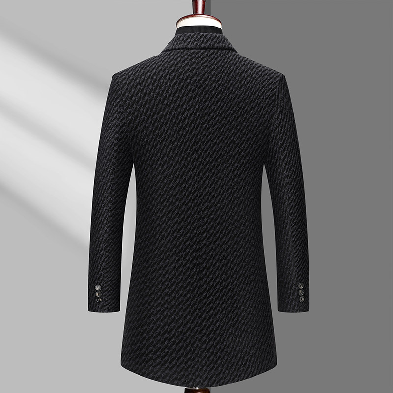 Long Coat Men Mens Wool Jacket - Wool Coat Peacoat บทวิจารณ์และราคา