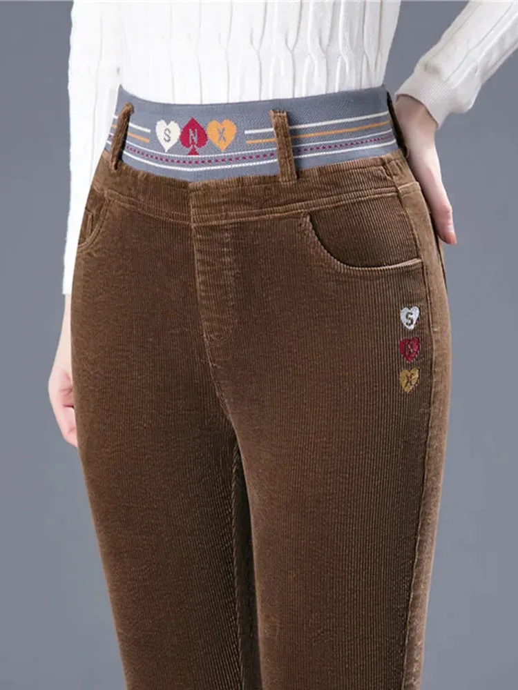 Winter Thicken Plush Lined Pen - Corduroy Pant Warm บทวิจารณ์และราคา