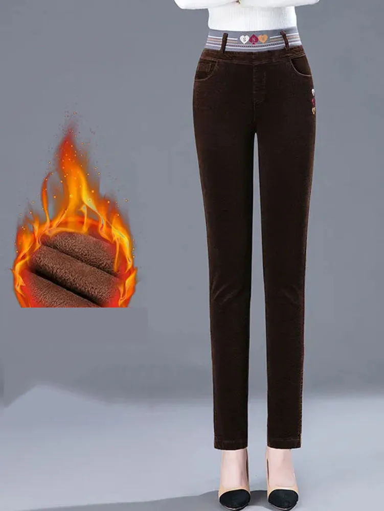 Winter Thicken Plush Lined Pen - Corduroy Pant Warm บทวิจารณ์และราคา
