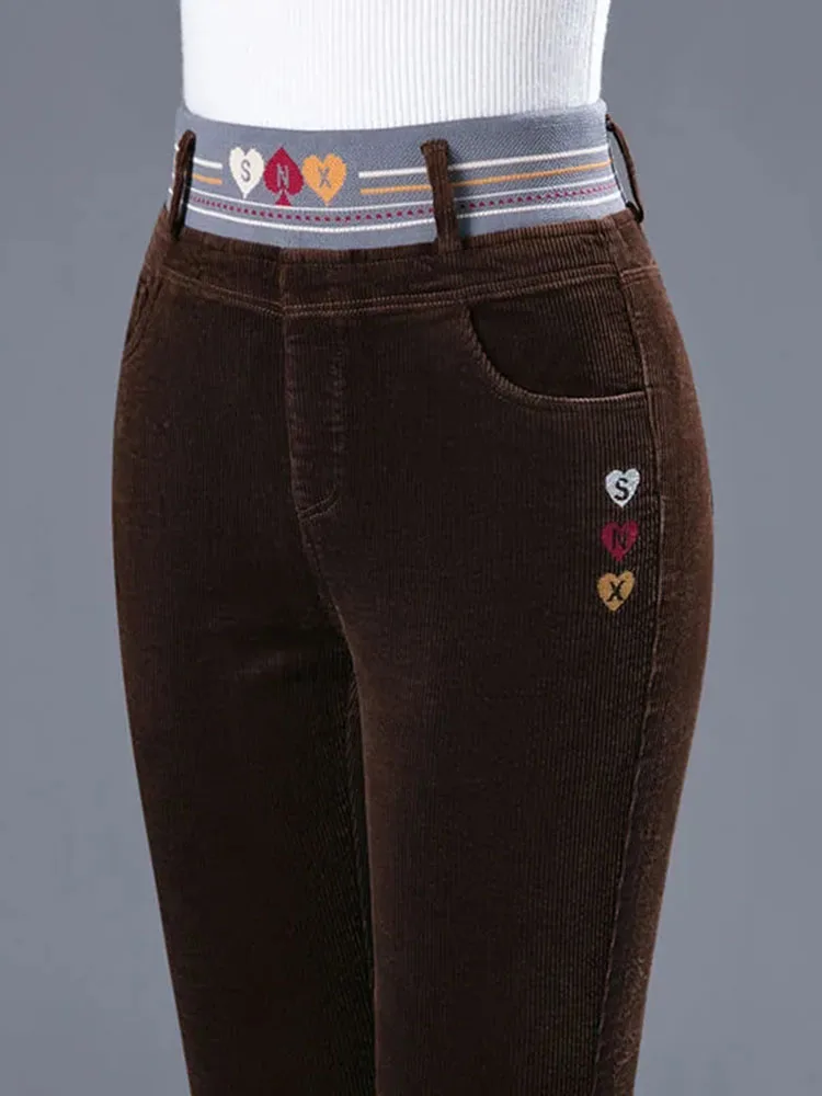 Winter Thicken Plush Lined Pen - Corduroy Pant Warm บทวิจารณ์และราคา