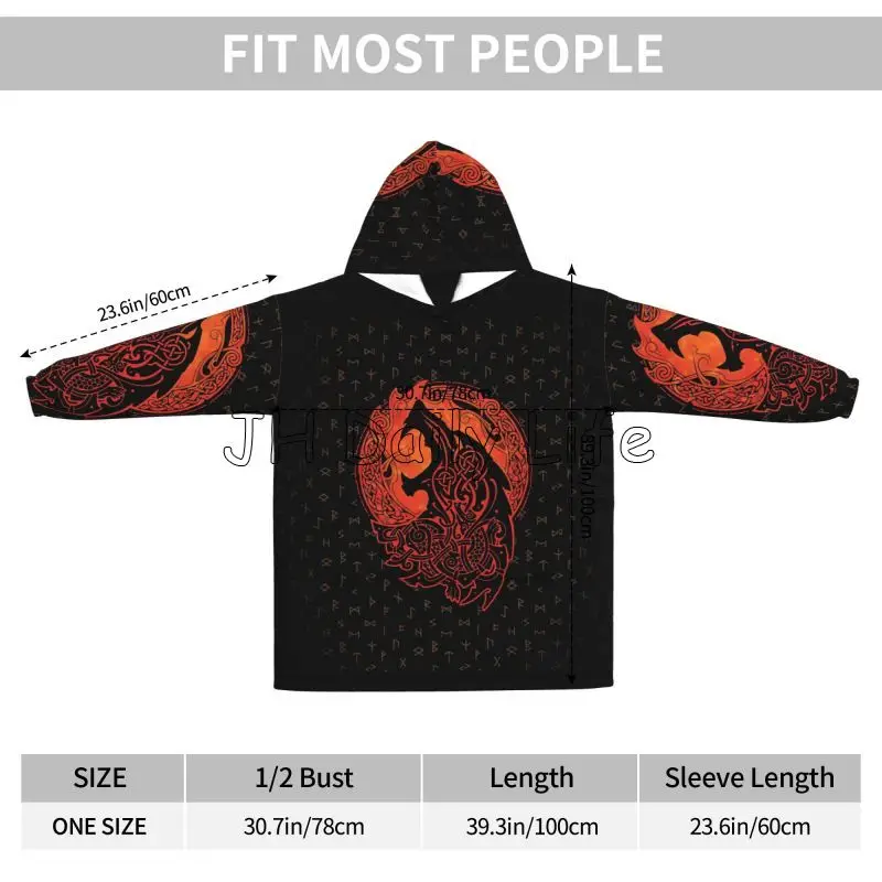 Viking Wolf Knot Fenrir Wearab - Sherpa Hoodie Fleece บทวิจารณ์และราคา