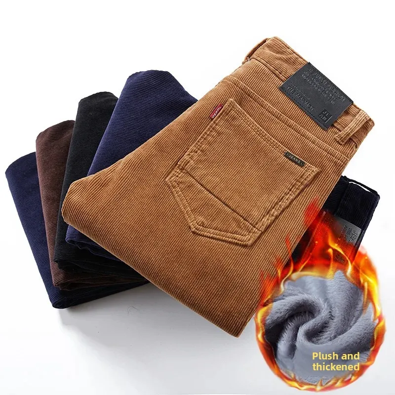 Thickened Fleece Lined Corduro - Corduroy Pant Warm บทวิจารณ์และราคา