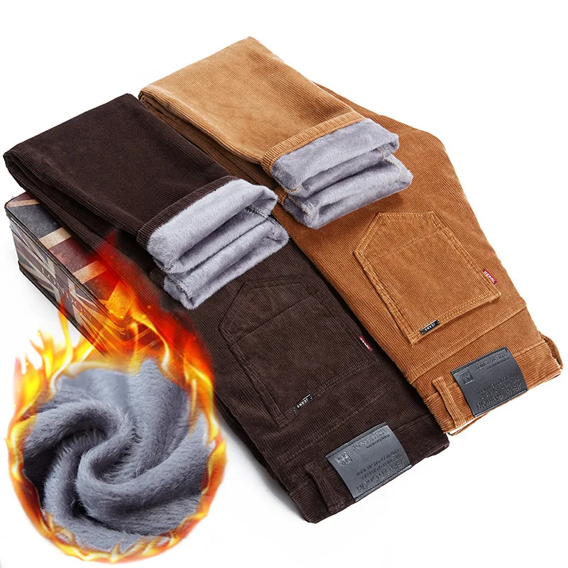 Thickened Fleece Lined Corduro - Corduroy Pant Warm บทวิจารณ์และราคา