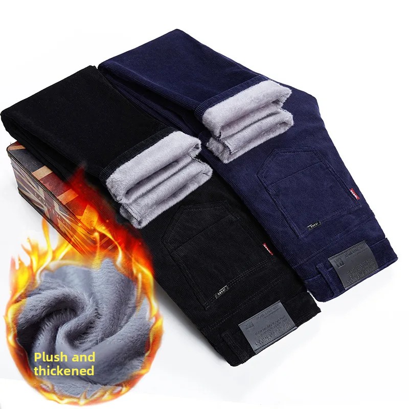Thickened Fleece Lined Corduro - Corduroy Pant Warm บทวิจารณ์และราคา