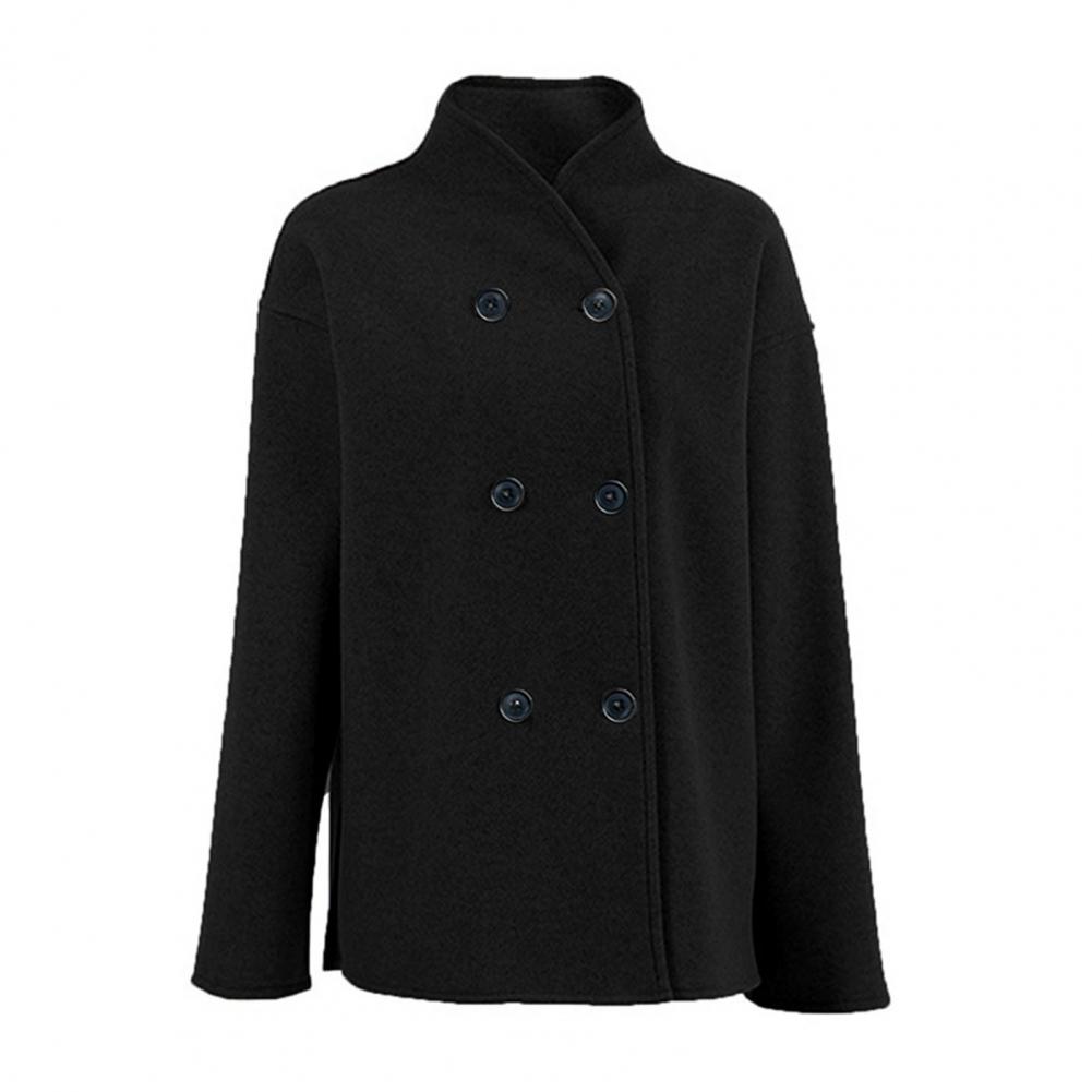 Women's Winter Cropped Wool Co - Wool Coat Peacoat บทวิจารณ์และราคา