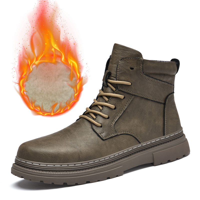 Warm Winter Men Leather Shoes  - Waterproof Winter Boot บทวิจารณ์และราคา