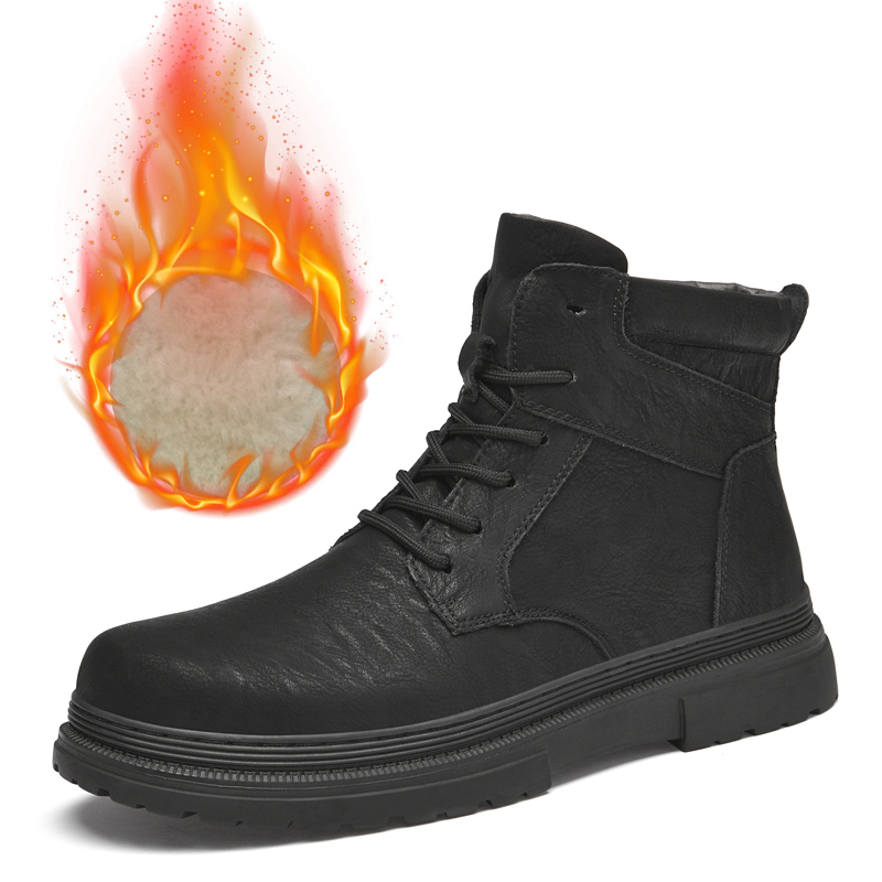 Warm Winter Men Leather Shoes  - Waterproof Winter Boot บทวิจารณ์และราคา
