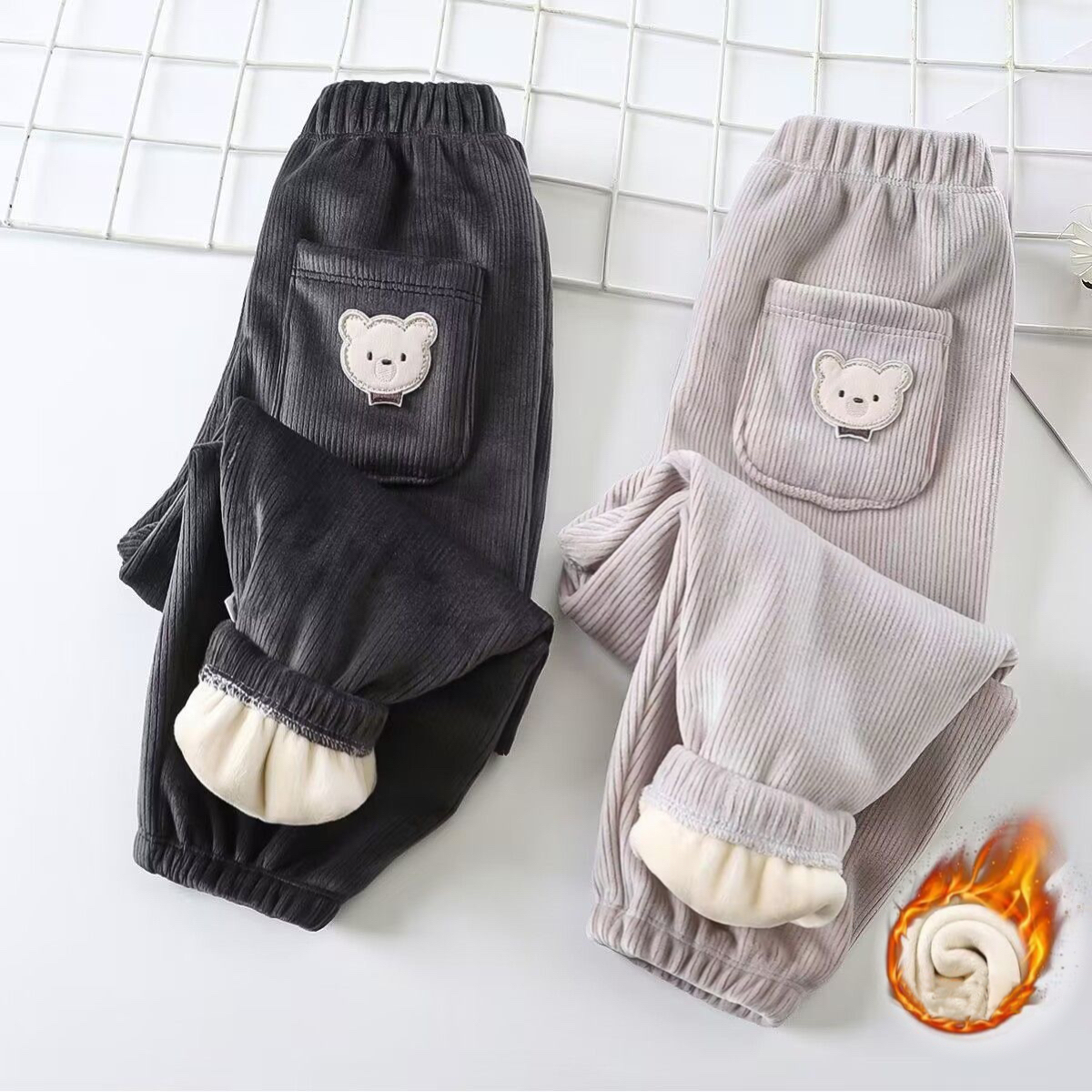 1pcs Boy Girl Winter Velvet Co - Corduroy Pant Warm บทวิจารณ์และราคา