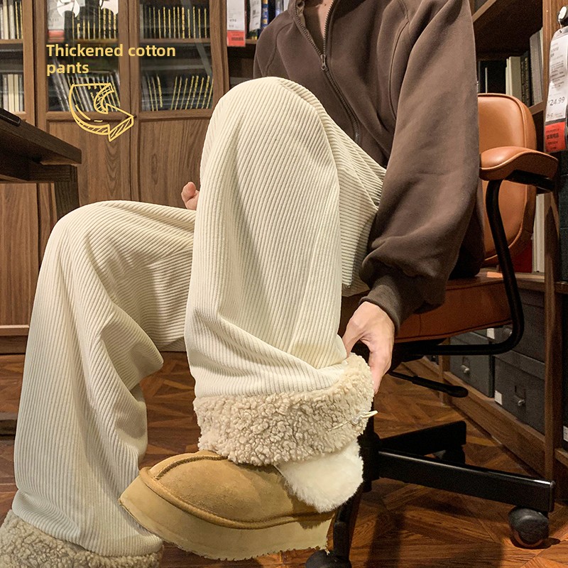 Men's Thickened Fleece Lined C - Corduroy Pant Warm บทวิจารณ์และราคา