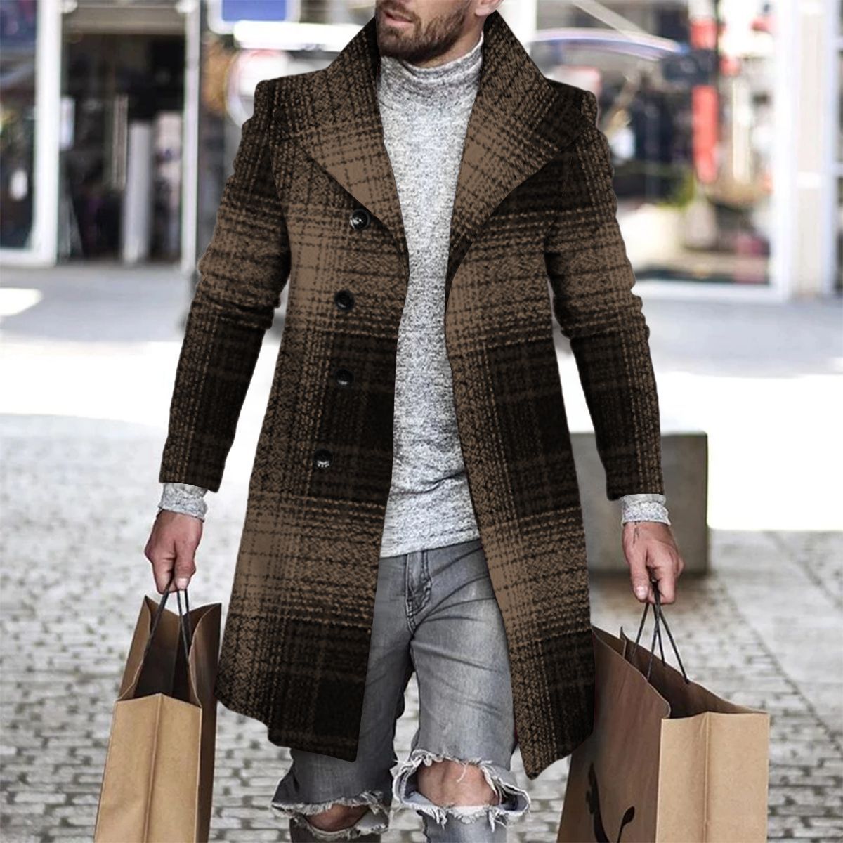 2025 Long Coat Men Mens Wool J - Wool Coat Peacoat บทวิจารณ์และราคา