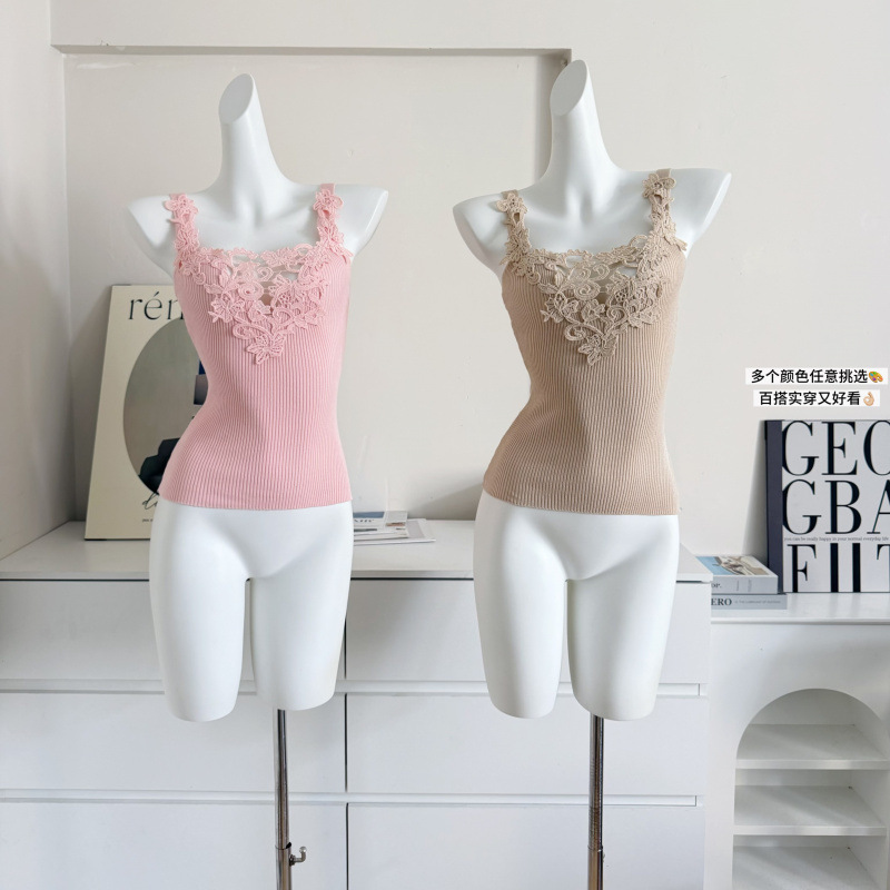 Sexy Lace Trim Camisole Top Ho - Flannel Shirt Lined บทวิจารณ์และราคา