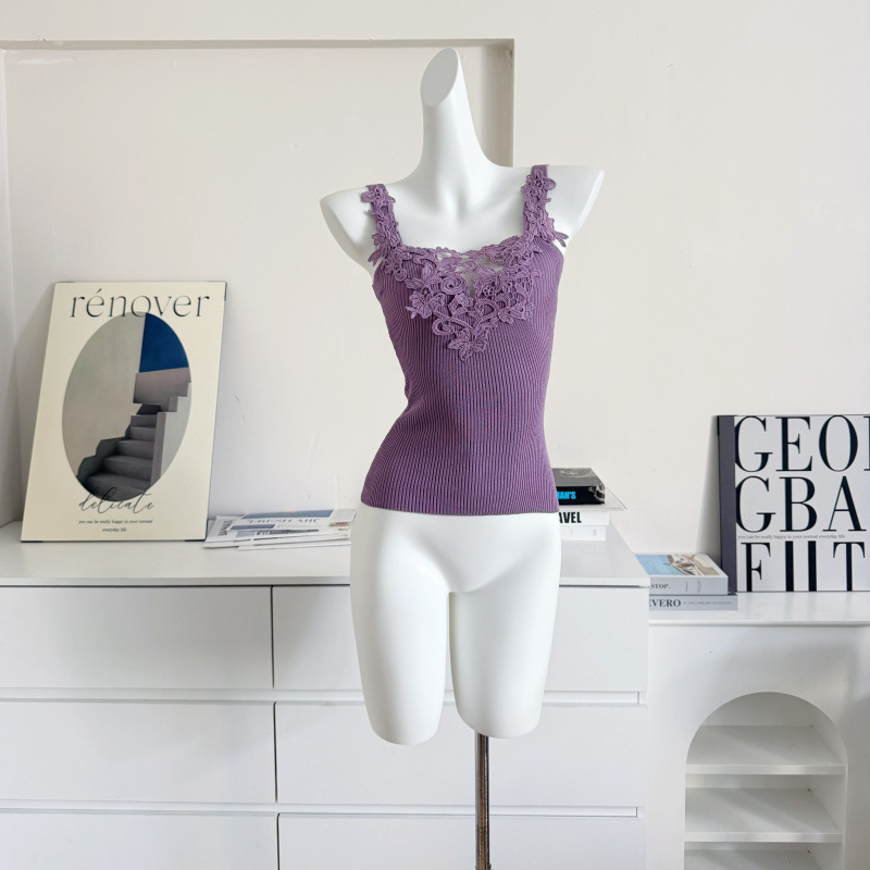 Sexy Lace Trim Camisole Top Ho - Flannel Shirt Lined บทวิจารณ์และราคา