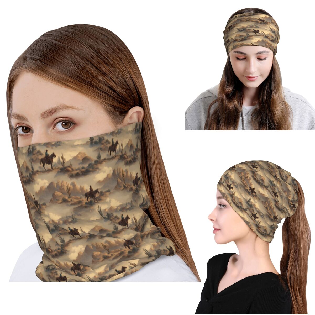 Cowboy In Desert Western Lands - Knit Beanie Hat Warm บทวิจารณ์และราคา