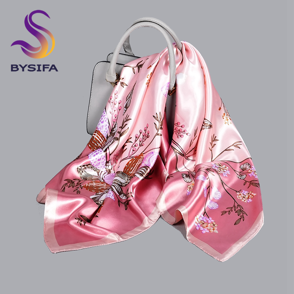 BYSIFA| Pink New Silk Shawl Sc - Shawl Wrap Winter บทวิจารณ์และราคา