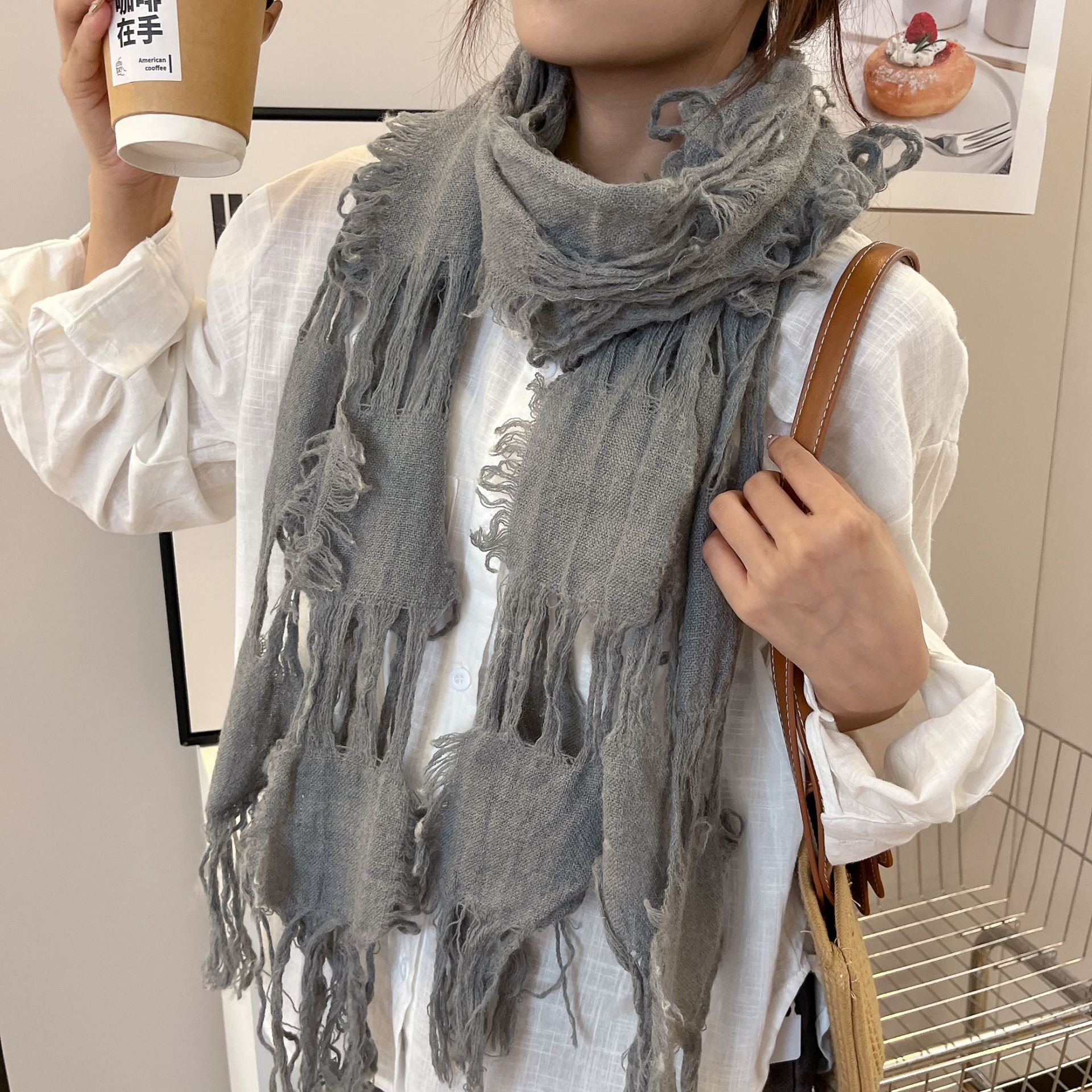2025 New Fashion Ripped Hole T - Wool Scarf Men บทวิจารณ์และราคา
