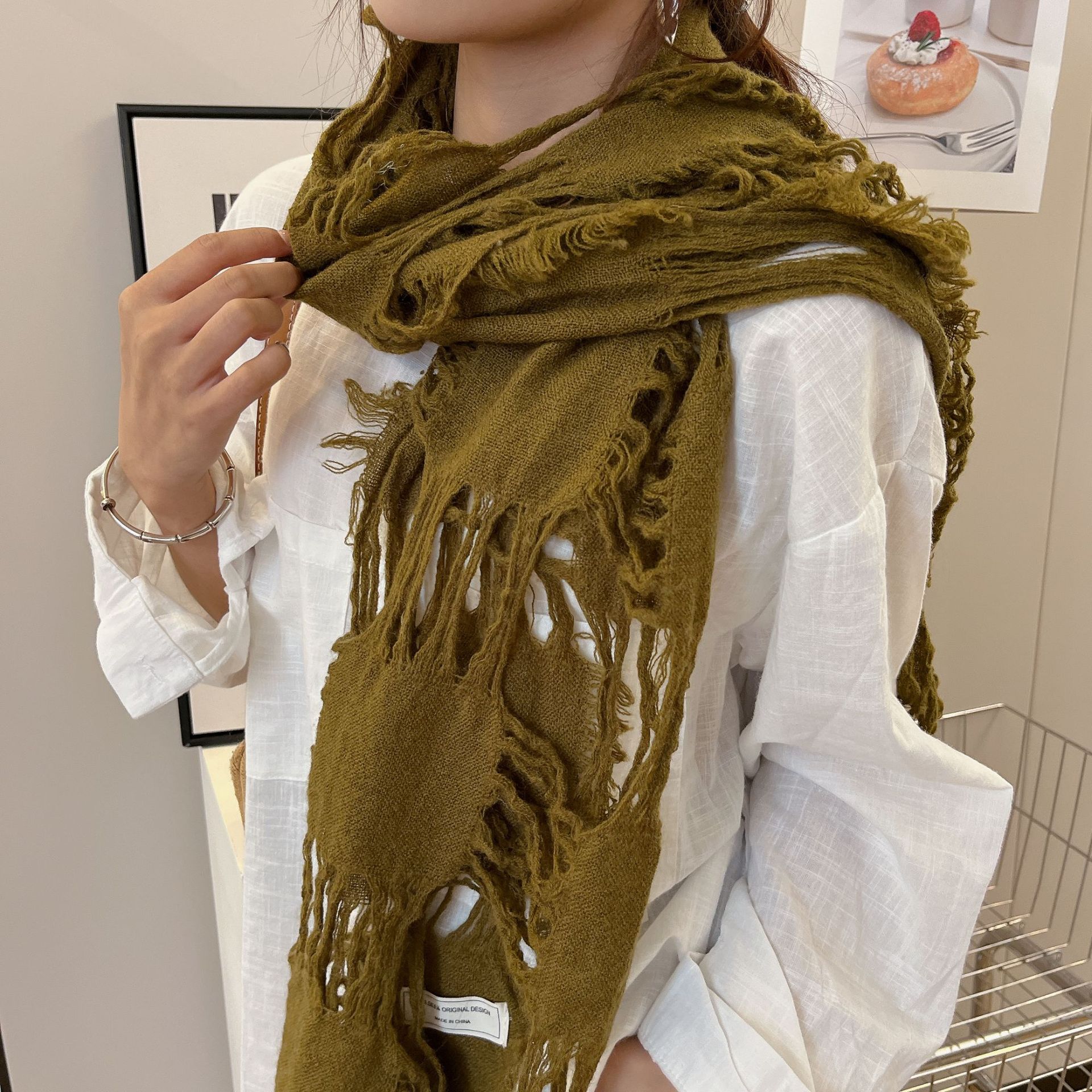 2025 New Fashion Ripped Hole T - Wool Scarf Men บทวิจารณ์และราคา