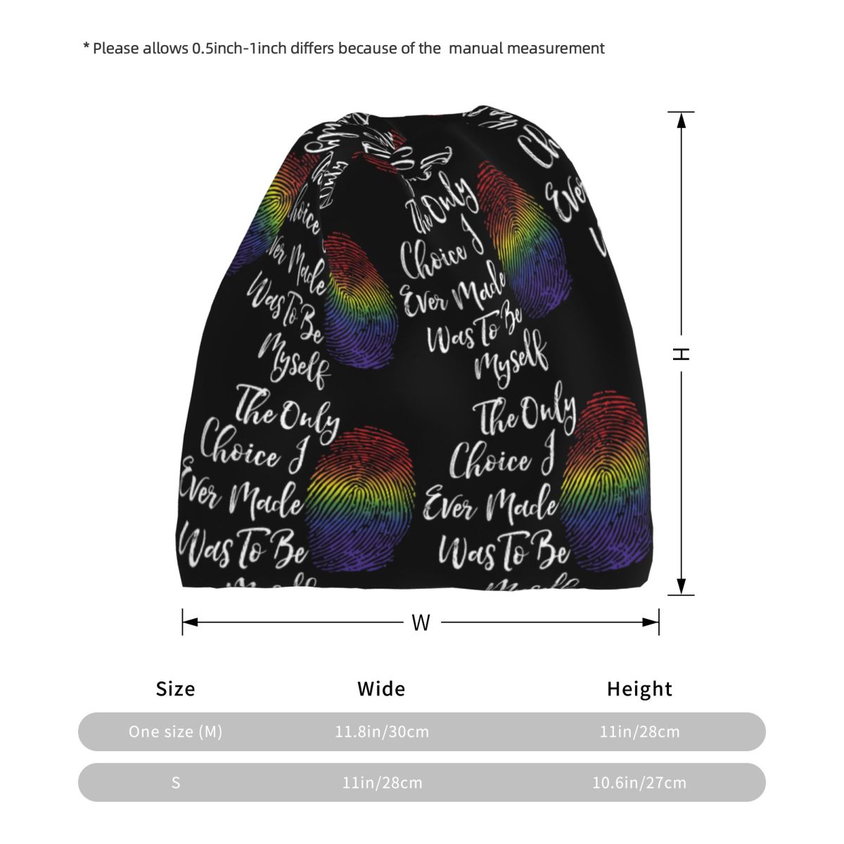 Faux Glitter Rainbow Pride Fla - Knit Beanie Hat Warm บทวิจารณ์และราคา