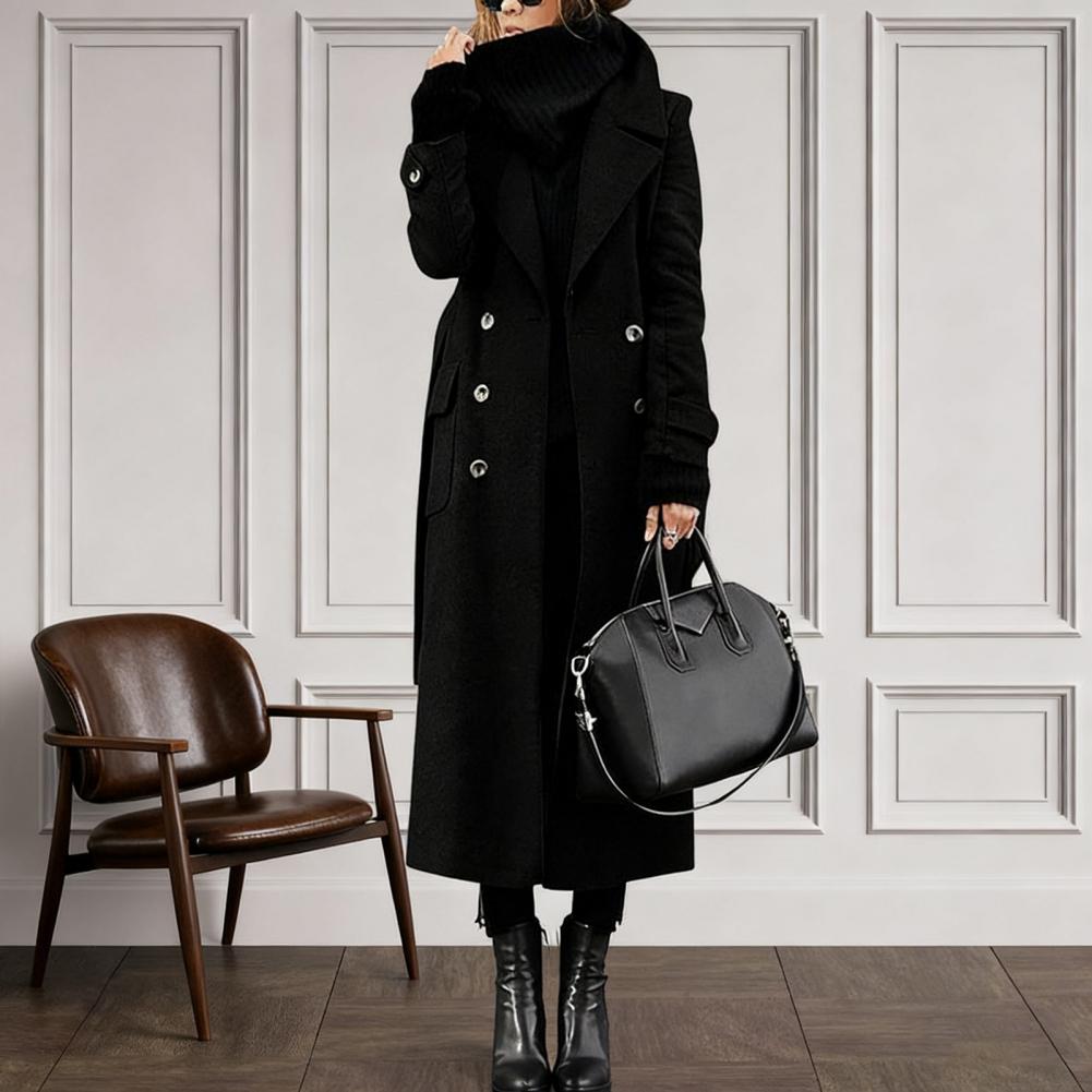 Women Coat Women's Double Brea - Wool Coat Peacoat บทวิจารณ์และราคา