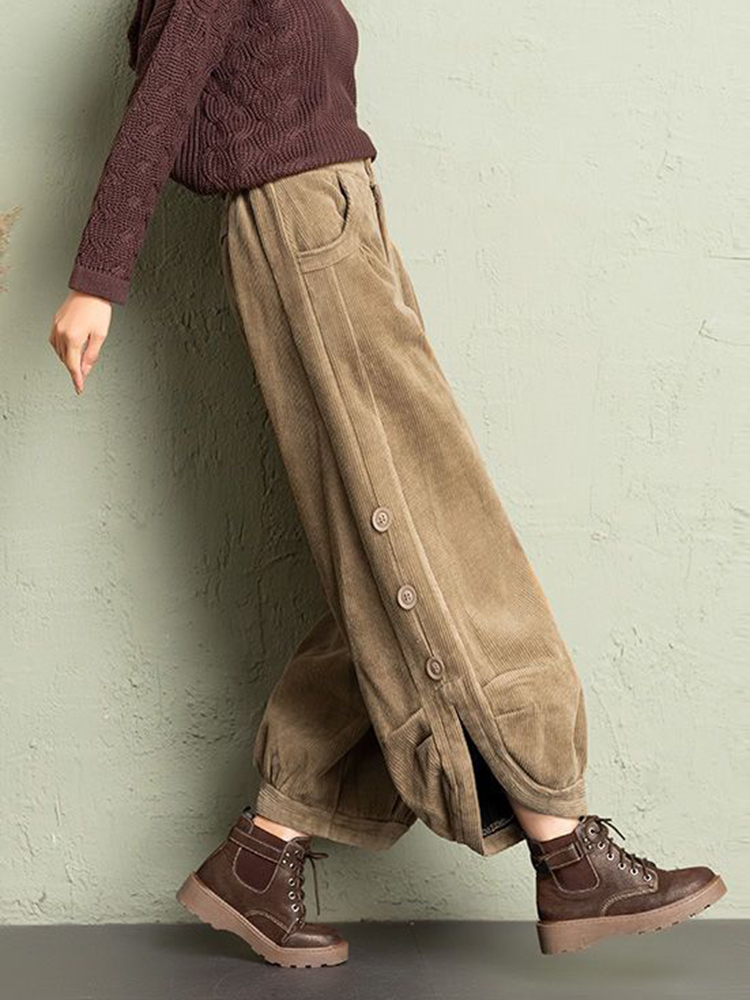 Korean Corduroy Women Pants Fa - Corduroy Pant Warm บทวิจารณ์และราคา