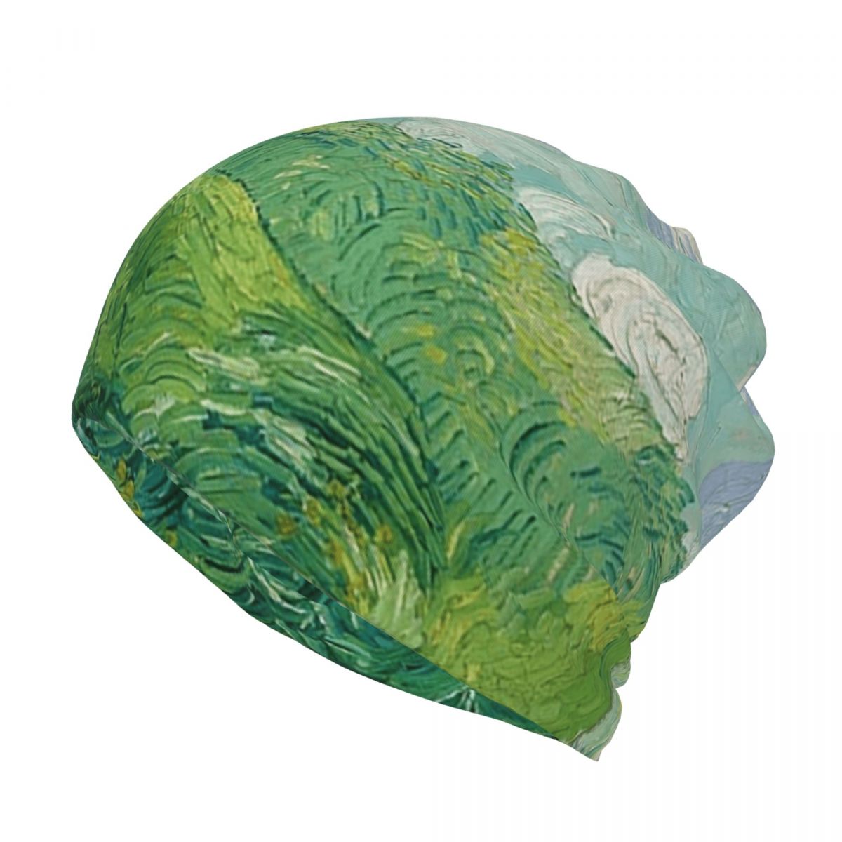 Green Wheat Fields, Auvers, Vi - Knit Beanie Hat Warm บทวิจารณ์และราคา