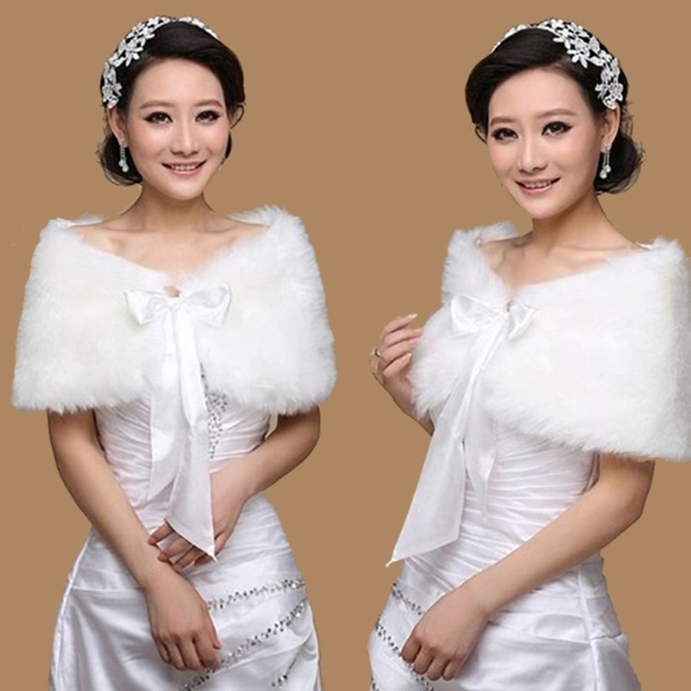 Winter Cape White Fur Shawl We - Shawl Wrap Winter บทวิจารณ์และราคา