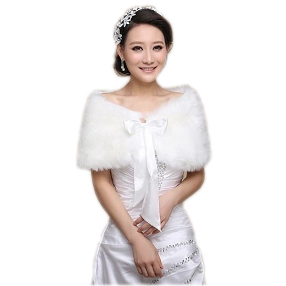 Winter Cape White Fur Shawl We - Shawl Wrap Winter บทวิจารณ์และราคา