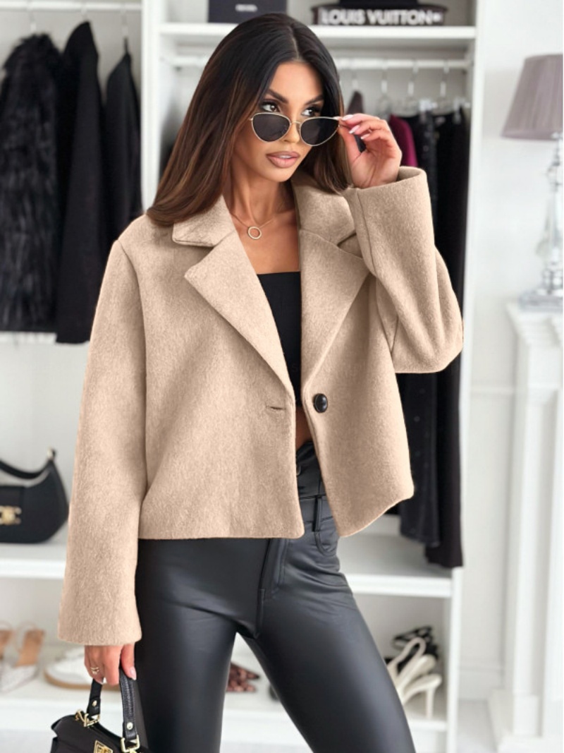 Cropped Trench Coat for Women  - Wool Coat Peacoat บทวิจารณ์และราคา