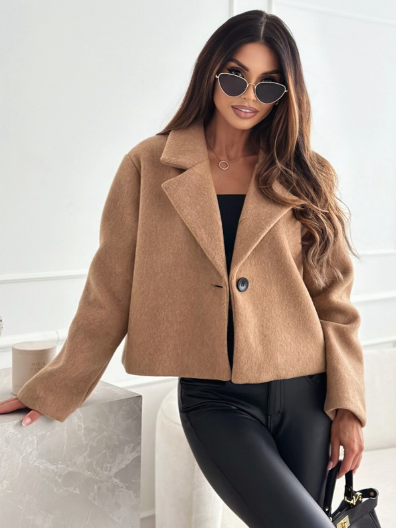 Cropped Trench Coat for Women  - Wool Coat Peacoat บทวิจารณ์และราคา