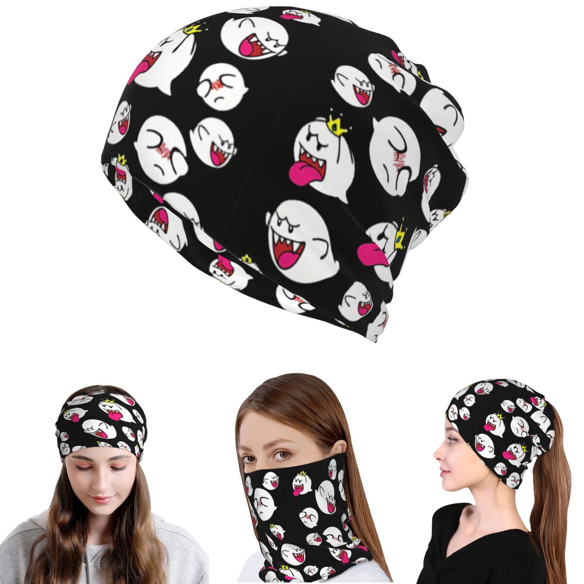 King Boo Bandana Neck Gaiter M - Knit Beanie Hat Warm บทวิจารณ์และราคา