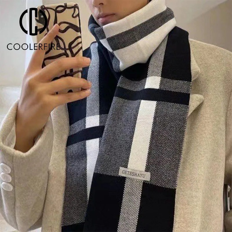 New Winter Men Scarf Keep Warm - Wool Scarf Men บทวิจารณ์และราคา