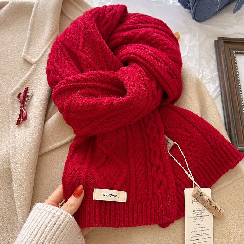 Luxury 100% Wool Scarf Women M - Shawl Wrap Winter บทวิจารณ์และราคา