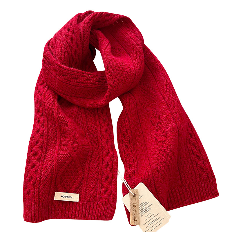Luxury 100% Wool Scarf Women M - Shawl Wrap Winter บทวิจารณ์และราคา