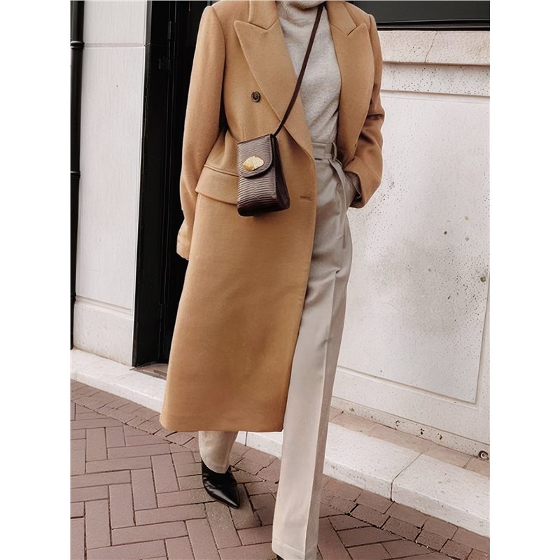 A24F-Womens Long Wool Coats Fa - Wool Coat Peacoat บทวิจารณ์และราคา