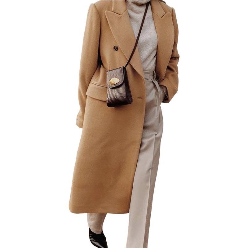 A24F-Womens Long Wool Coats Fa - Wool Coat Peacoat บทวิจารณ์และราคา
