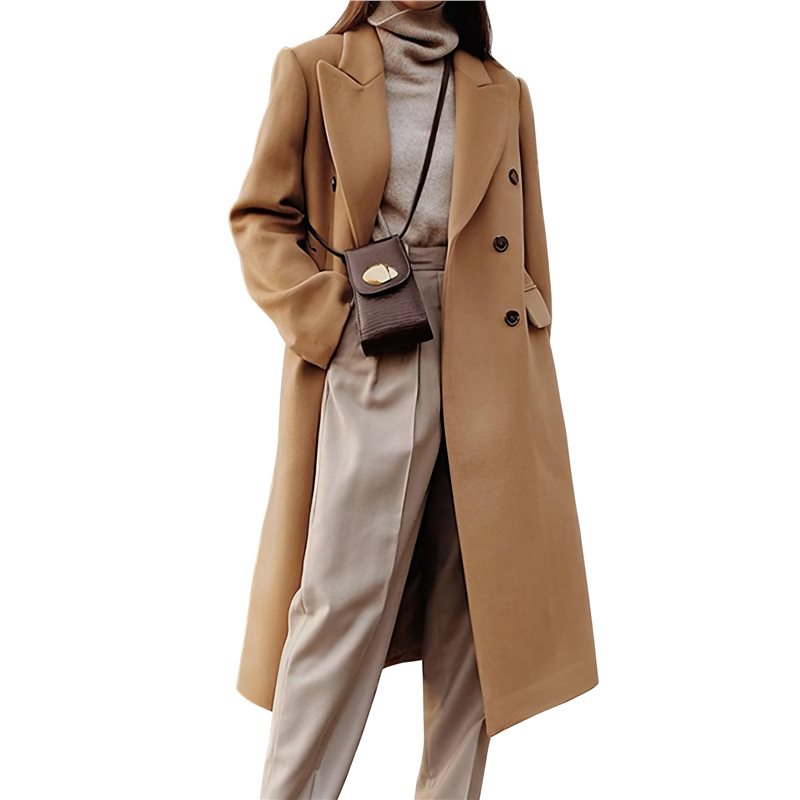A24F-Womens Long Wool Coats Fa - Wool Coat Peacoat บทวิจารณ์และราคา
