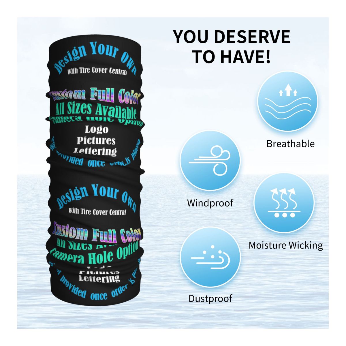 Custom Custom Your Design Prin - Neck Gaiter Fleece บทวิจารณ์และราคา