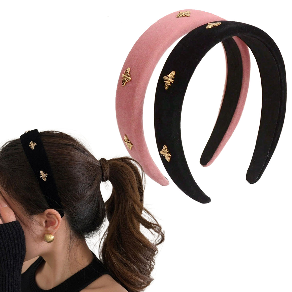 Little Bee Black Velvet Headba - Winter Headband Fleece บทวิจารณ์และราคา