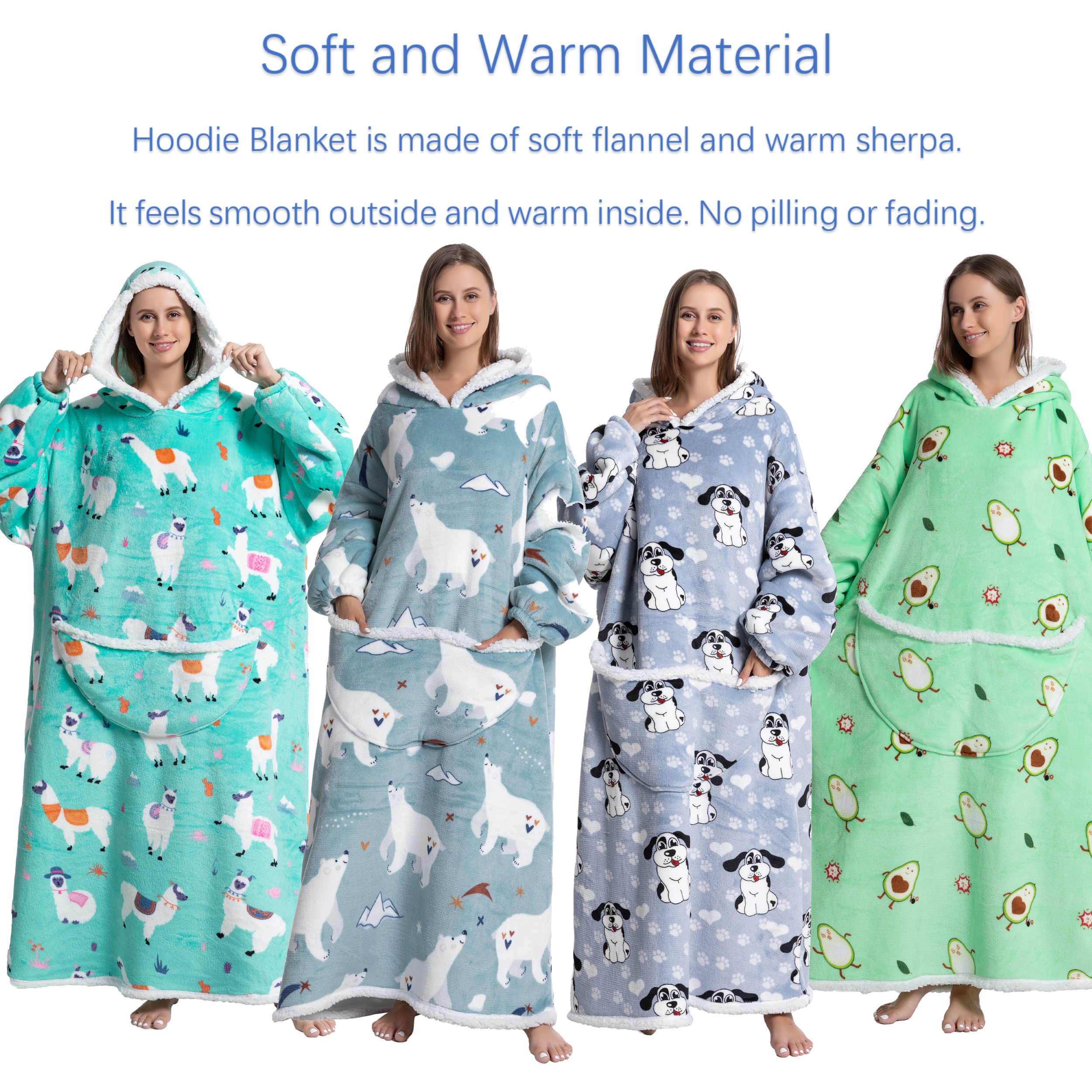Oversized Wearable Blanket Coz - Sherpa Hoodie Fleece บทวิจารณ์และราคา