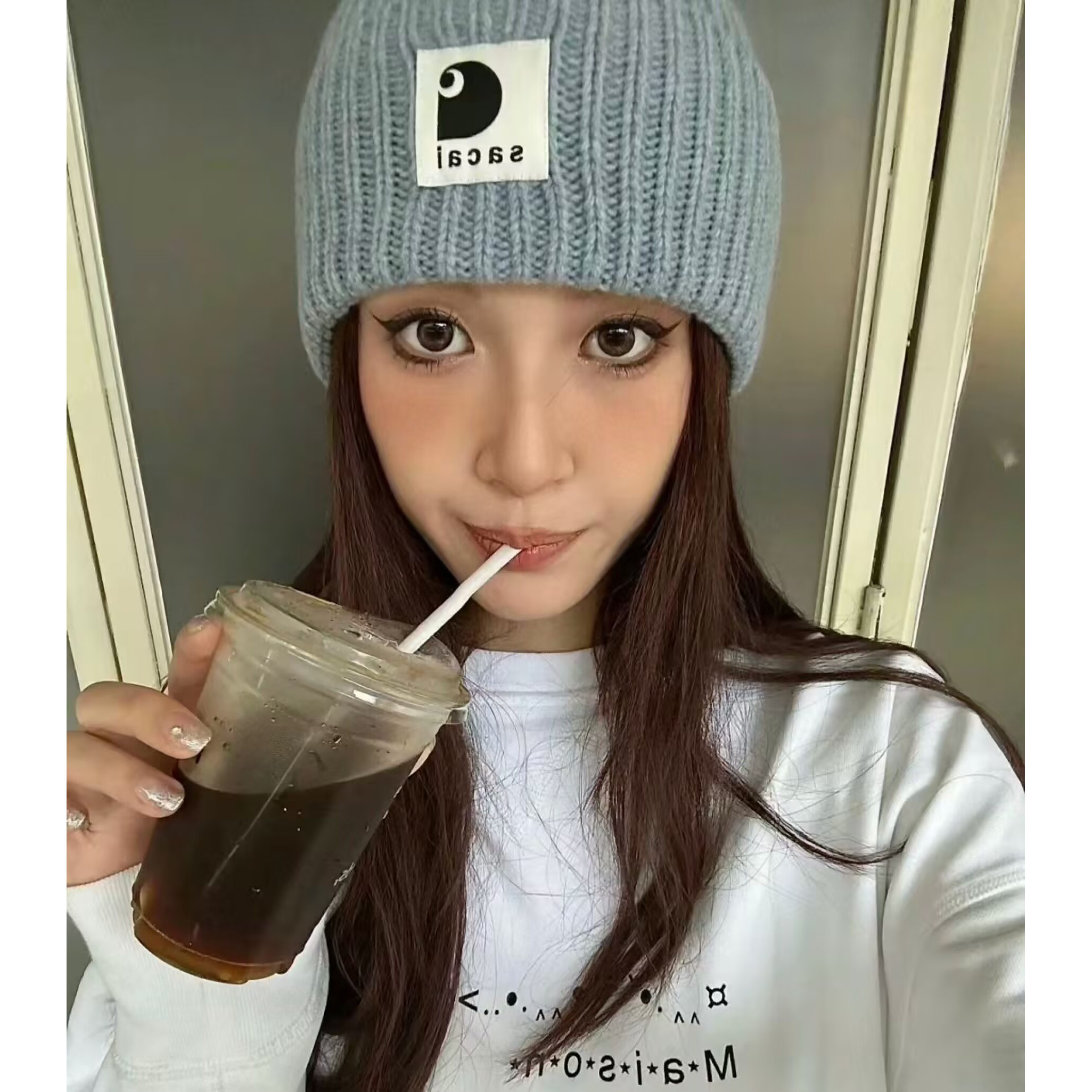 Vuu Sacai Collaborative Patchw - Knit Beanie Hat Warm บทวิจารณ์และราคา