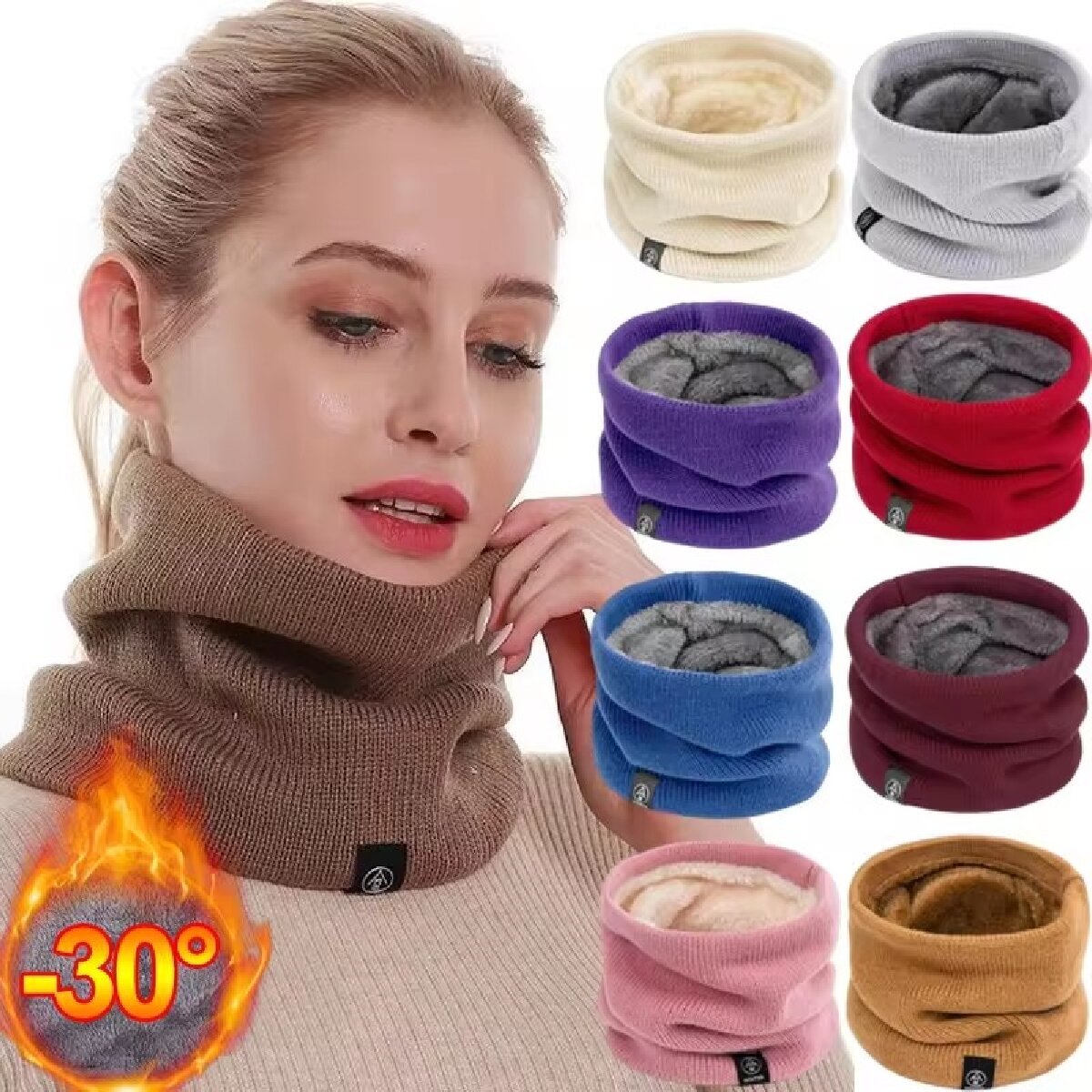 Solid Winter Plush Muffler Woo - Winter Headband Fleece บทวิจารณ์และราคา