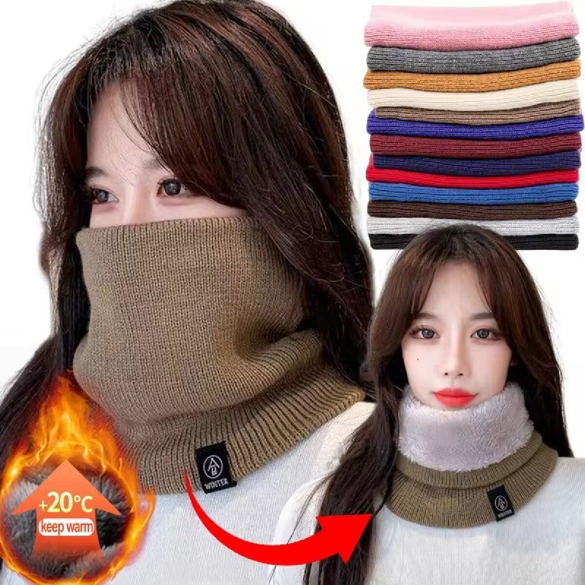Solid Winter Plush Muffler Woo - Winter Headband Fleece บทวิจารณ์และราคา