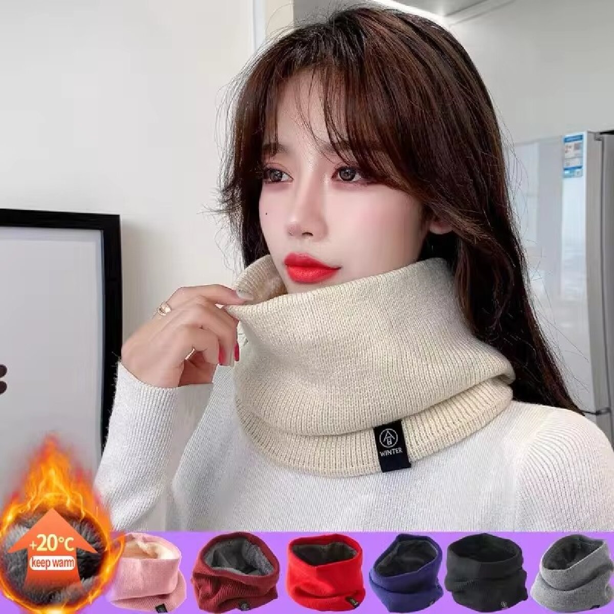 Solid Winter Plush Muffler Woo - Winter Headband Fleece บทวิจารณ์และราคา