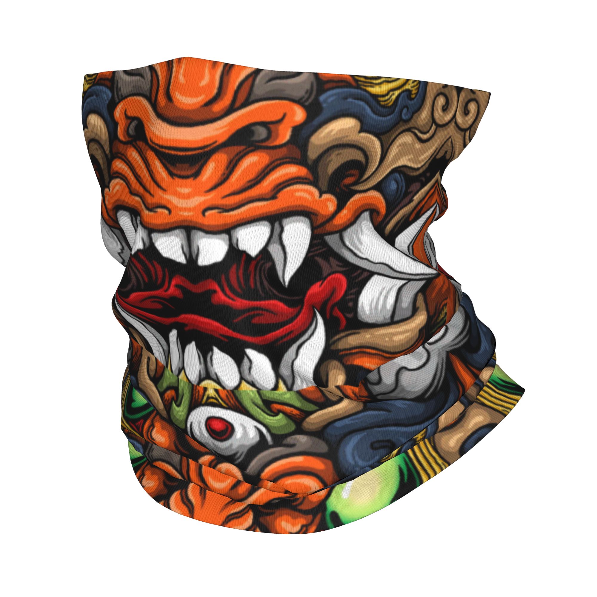 Custom Samurai Demon Oni Winte - Neck Gaiter Fleece บทวิจารณ์และราคา