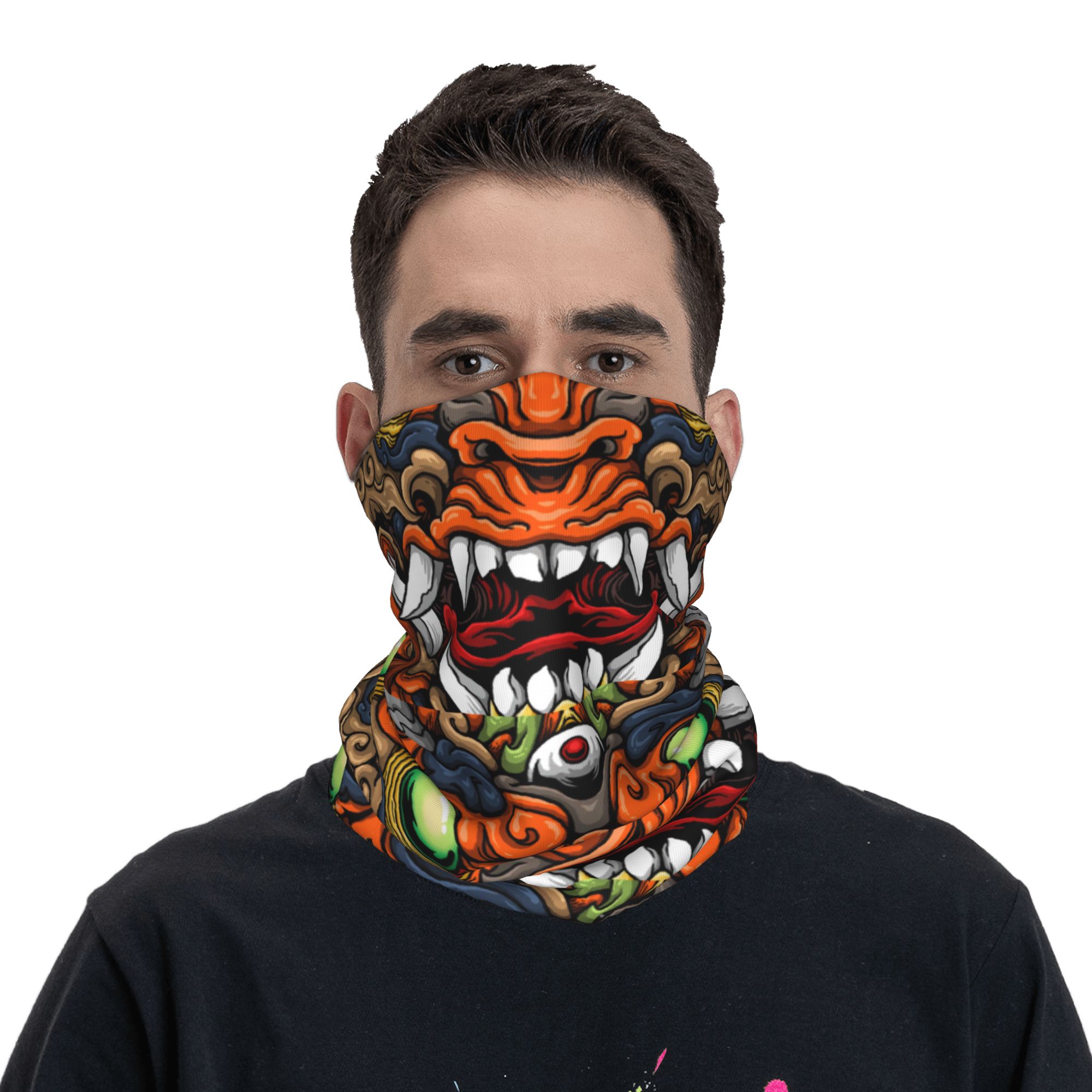 Custom Samurai Demon Oni Winte - Neck Gaiter Fleece บทวิจารณ์และราคา
