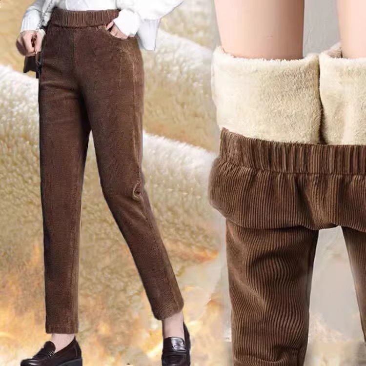 1pcs Women Autumn Winter Plush - Corduroy Pant Warm บทวิจารณ์และราคา