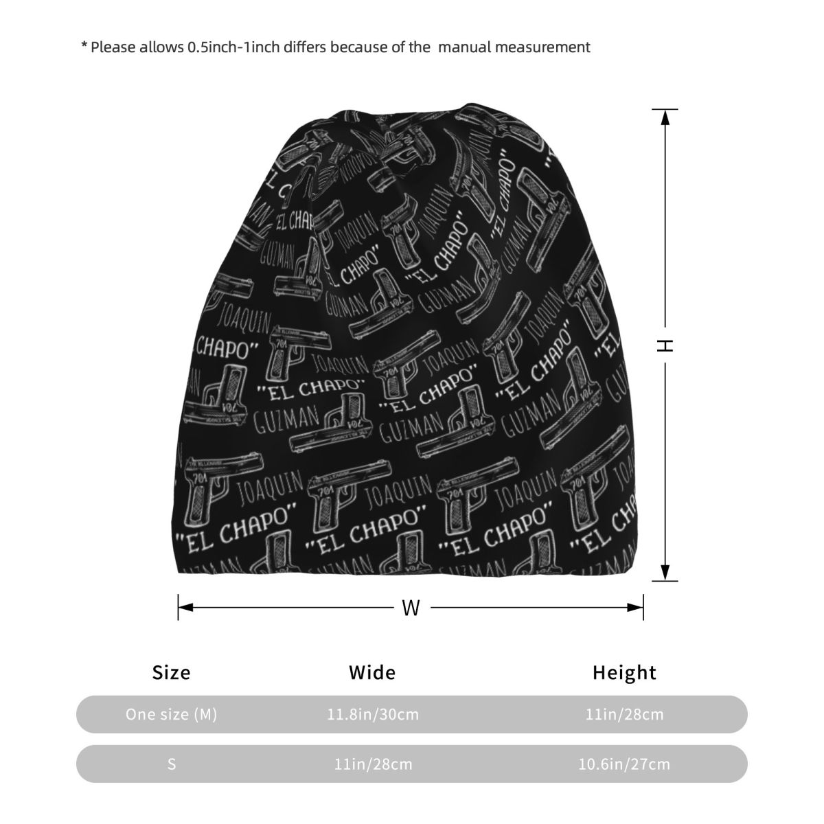 Joaquin El Chapo Guzman Narcos - Knit Beanie Hat Warm บทวิจารณ์และราคา